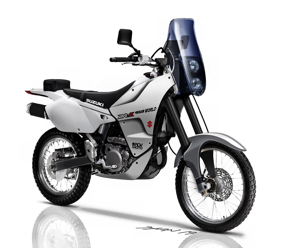 ADVMoto DRZ450World Concept Front White 2