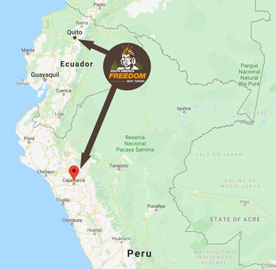 Freedom bike rental Peru tour map