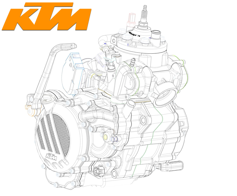 Schematic of KTM's Fuel Injected 2-Stroke Engine