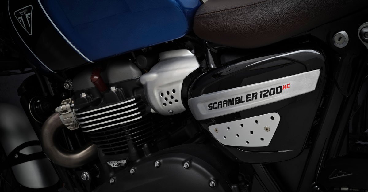 2022 Triumph Scrambler 1200XC blue details