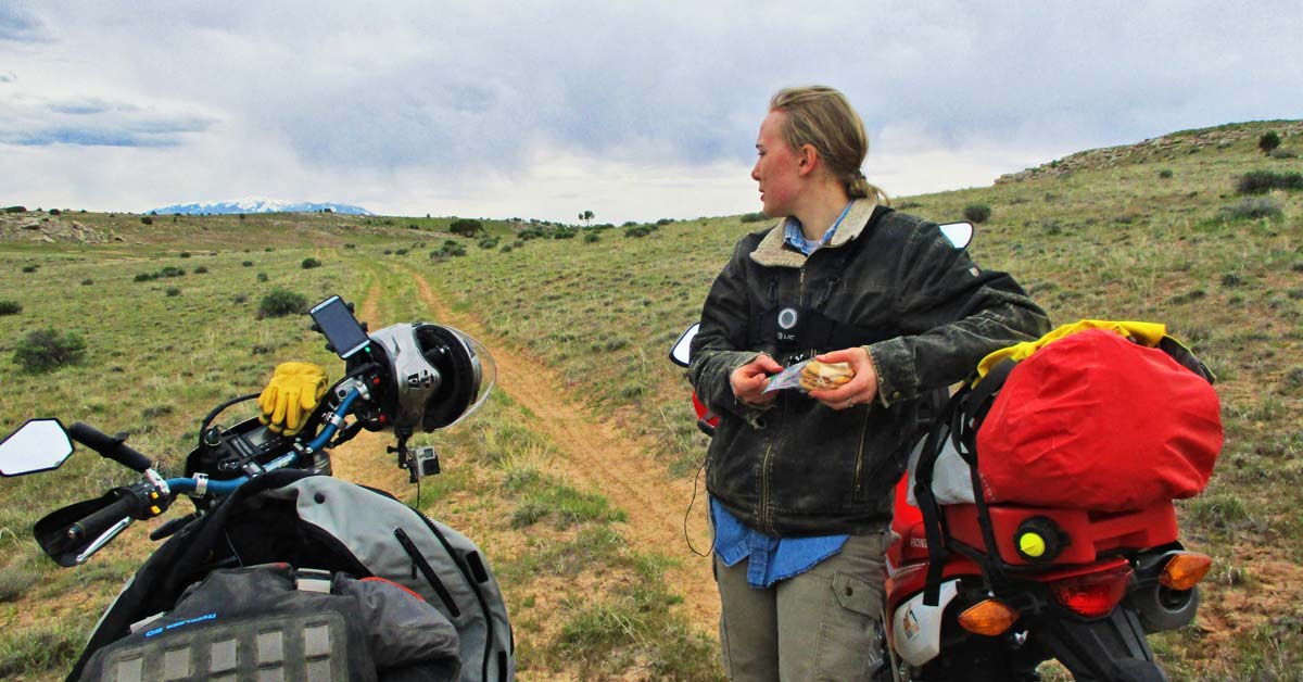 father daughter ride 4 The snowy La Sals loom in the distance