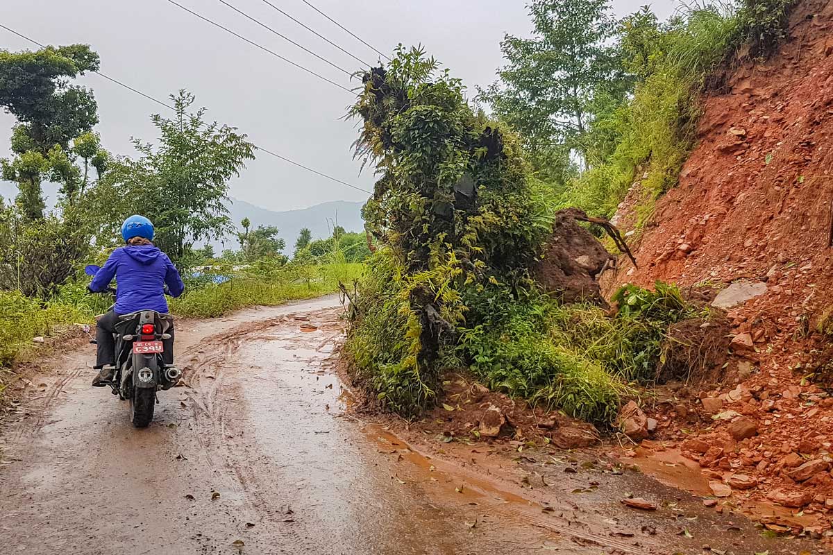 Nepal Ride Report landslide