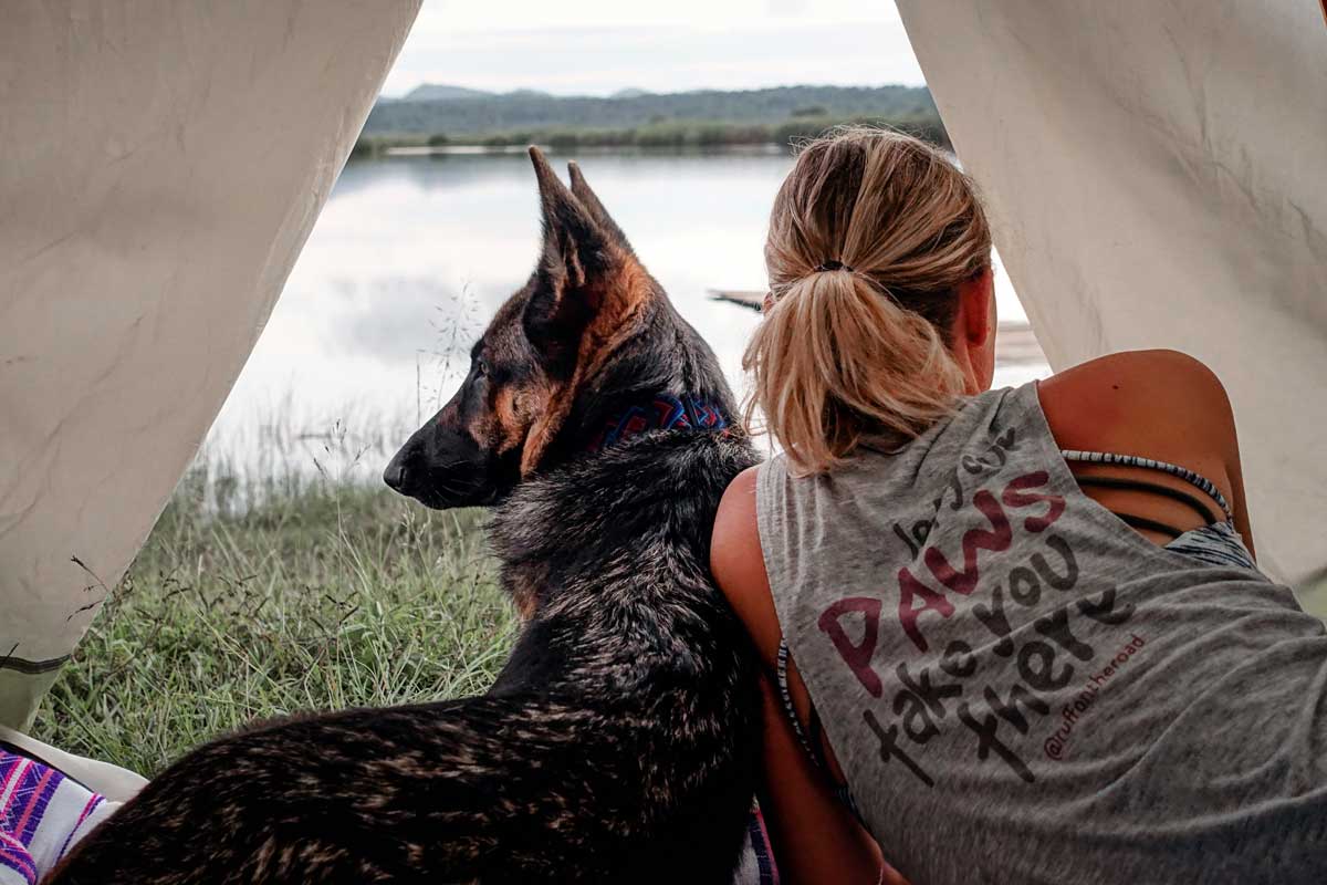 Riding with Big Dog camping